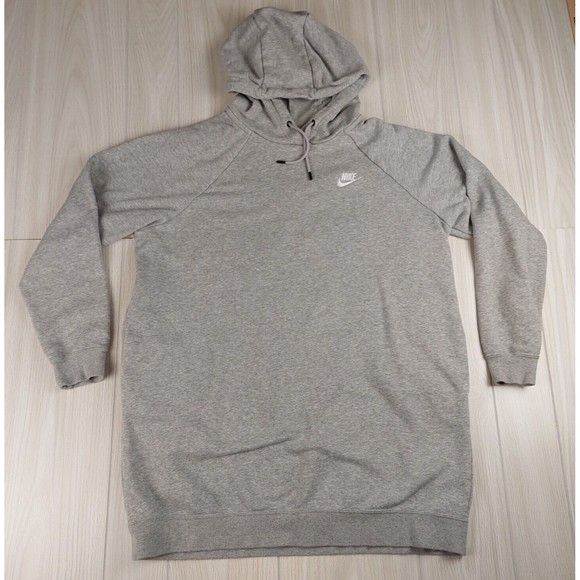 Nike Other - Nike Mens Large Gray Hoodie Pullover Sweater Long Length Casual Cotton Athletic